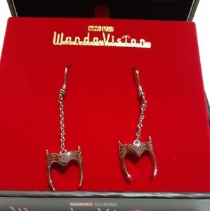 Marvel Studios Wanda Vision Sterling Silver 925 Headress Pierced Earrings New